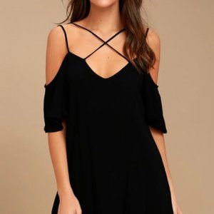 LULUS BLACK STAPPY SUMMER DRESS